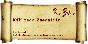 Kácsor Zseraldin névjegykártya